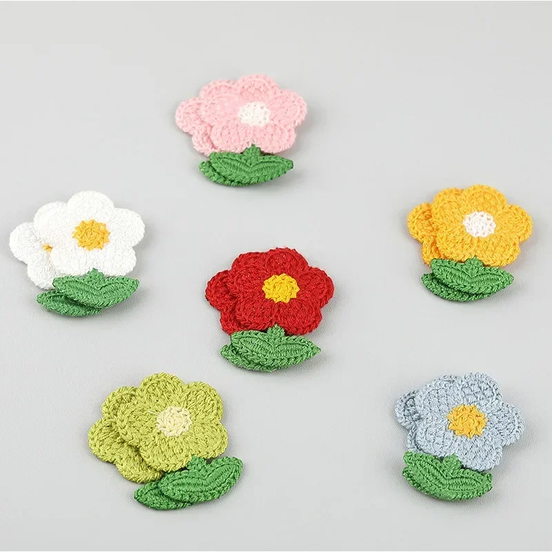 

10 Pcs Flower Knitted Patches Embroidered Fabric Curtains Duvet Covers Decorative Stickers Clothing Accessories
