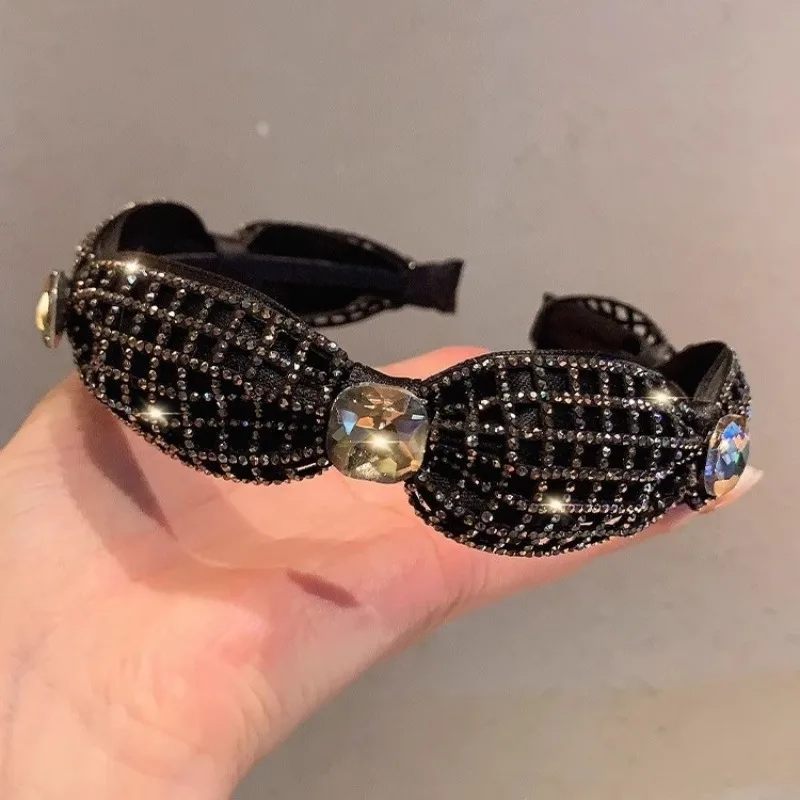 

Crystal Embellished Hair Hoop Full Rhinestone Headband Elegant Luxury Design for Women Wedding Party Hair Accessories