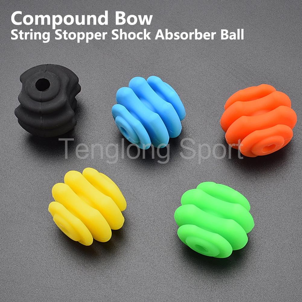 Archery Compound Bow Damper Bowstring Stopper Shock Absorber Rubber Stabilizer Ball Black Green Blue Orange 1pcs