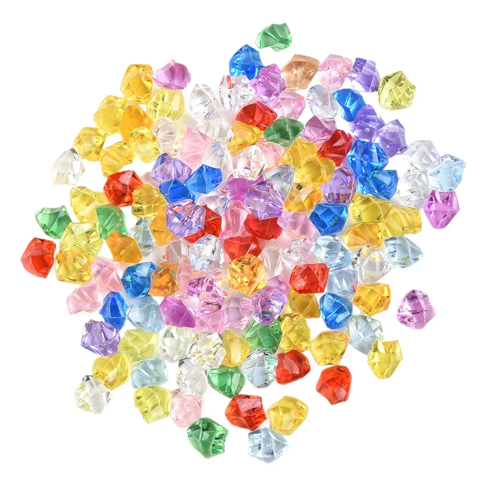 200pcs Acrylic Gem Stone Kids Mixed Color Ornaments Vase For Wedding Party Fish Tank Decoration Accessories 6*9mm