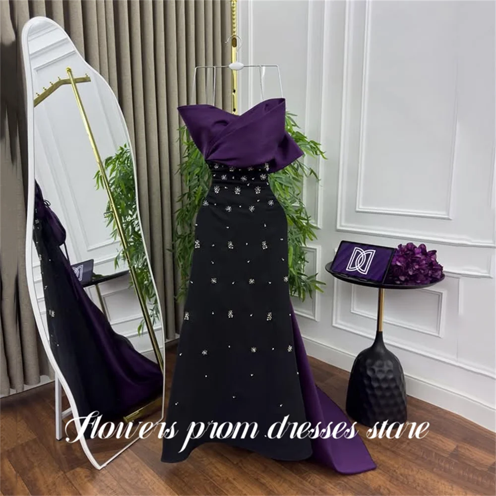 Schwarzes Blumen-Partykleid, herzförmige Nachtkleider, Ballkleider mit Kristallsteinen, Schleife und Schnürung am Rücken, Septum 2013, maßgeschneidert