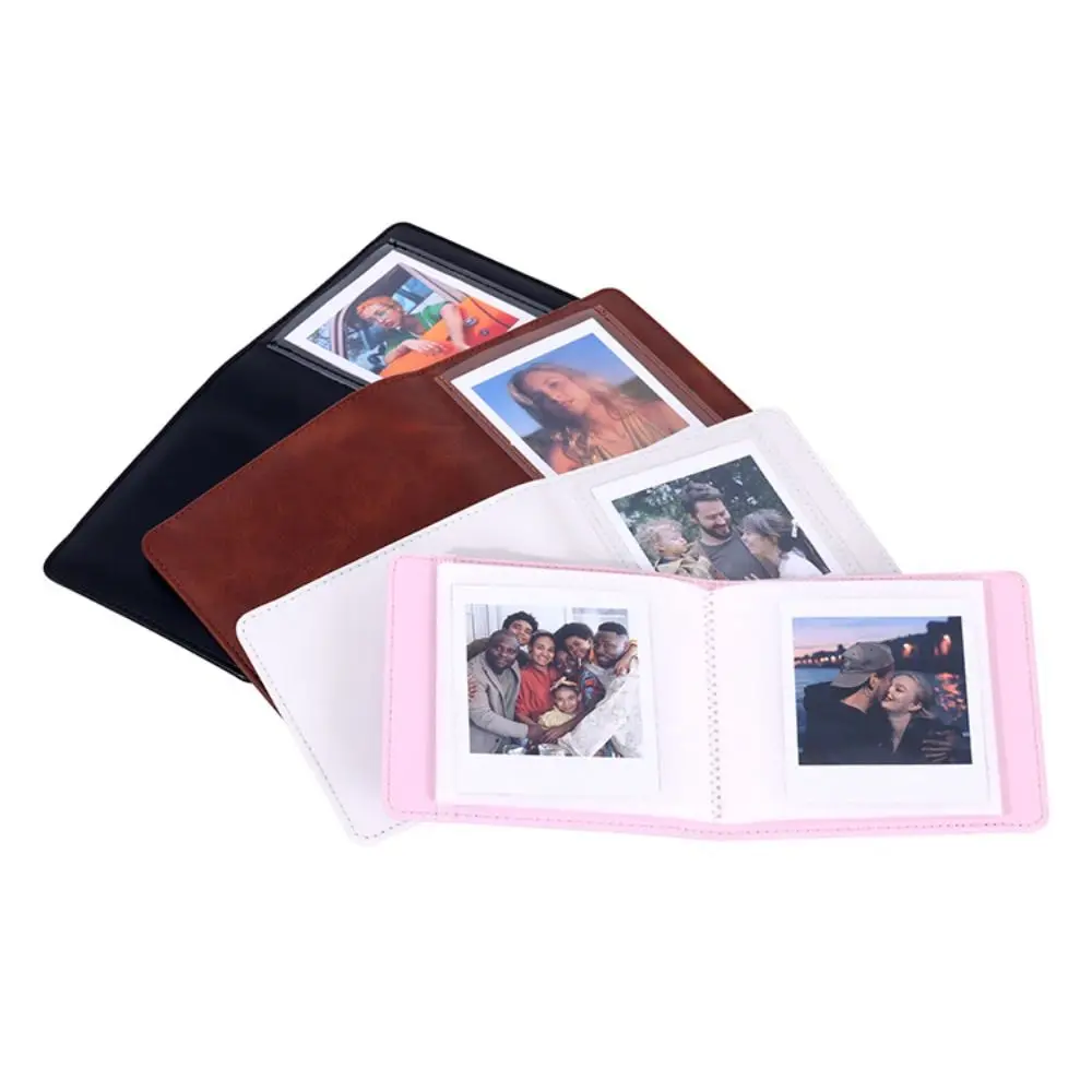 PU Leather 4 Inch Photo Album Front Display Window 28 Pockets Instant Photo Album Compact for Fujifilm Instax Square SQ