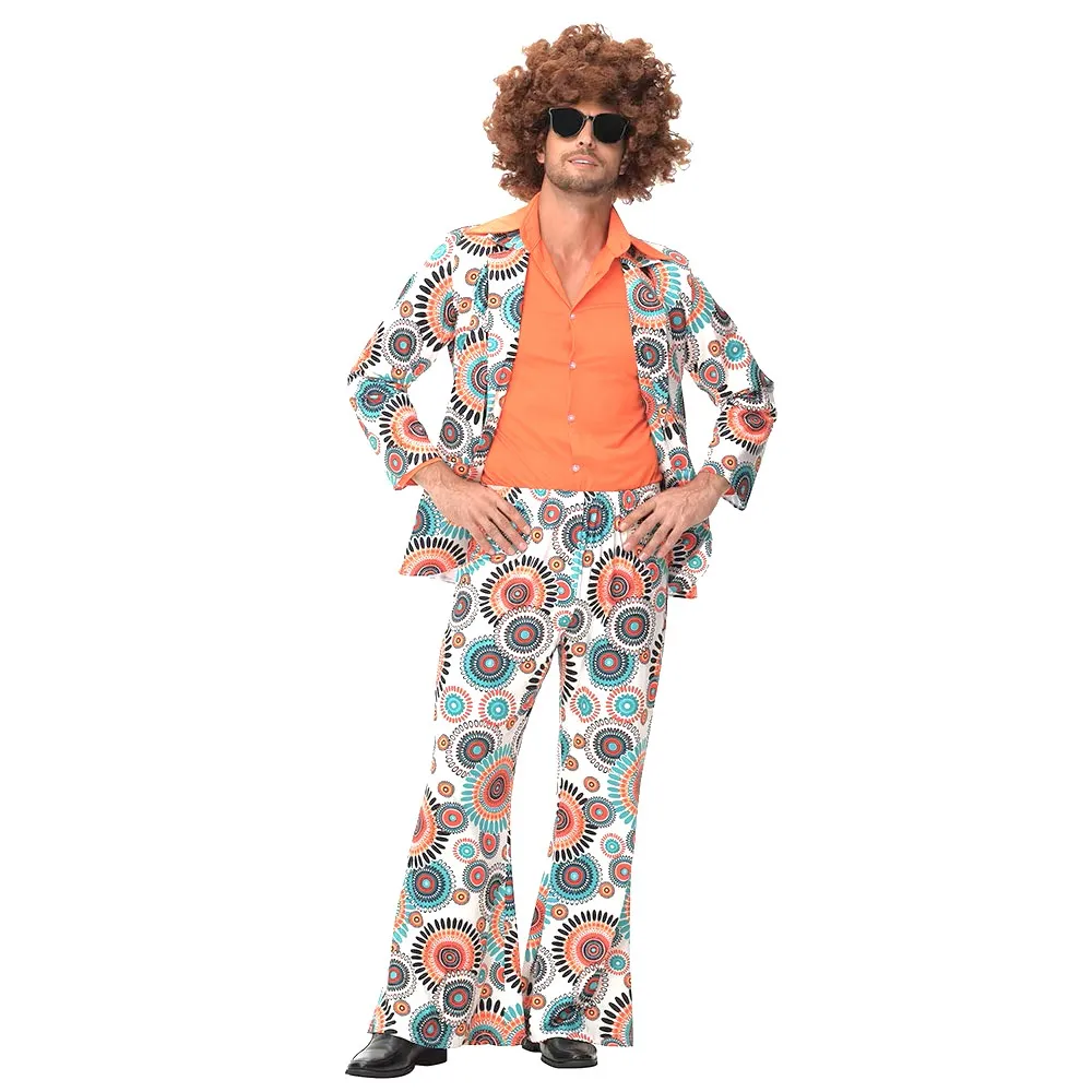 Halloween Party Disco Couples Hippie Costumes Women Male 70s 80s Rock Disco Cosplay Outfits Festival Dance Fantasia Costume view 5