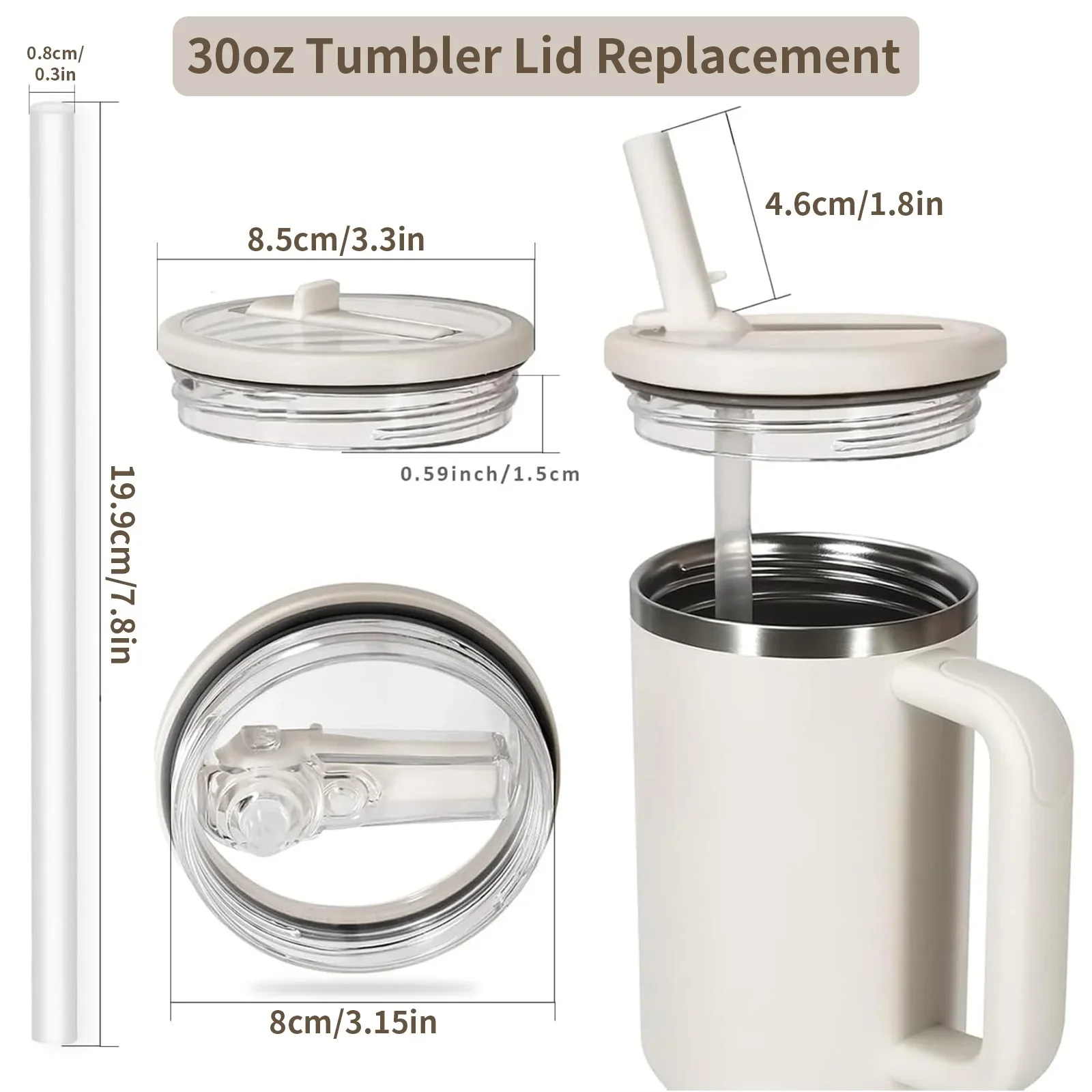 30oz Tumbler Detachable Flip Straw Lid Replacement Fit for Stanley Cup,No Spill Flip Top for Stanley Cup Accessorie - view 6