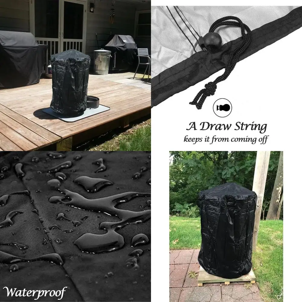 

55 Gallon Ugly Drum Smoker Cover Waterproof Heavy Duty Barrel BBQ Smoker Grill Cover 55 Gal Barrel House Cooker Covers