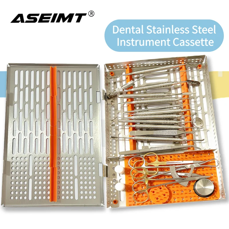 

18Pcs Basic Dental Implant Surgical Tool Kit with Stainless Steel Sterilization Cassette Imported Dental Instruments Autoclave