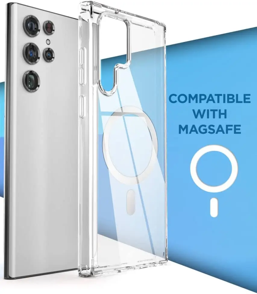 

Clear Case for Samsung Galaxy S22 Ultra 5G Magnetic Phone Case Compatible with Magsafe Charging for Samsung S22U S22+ S22 Case