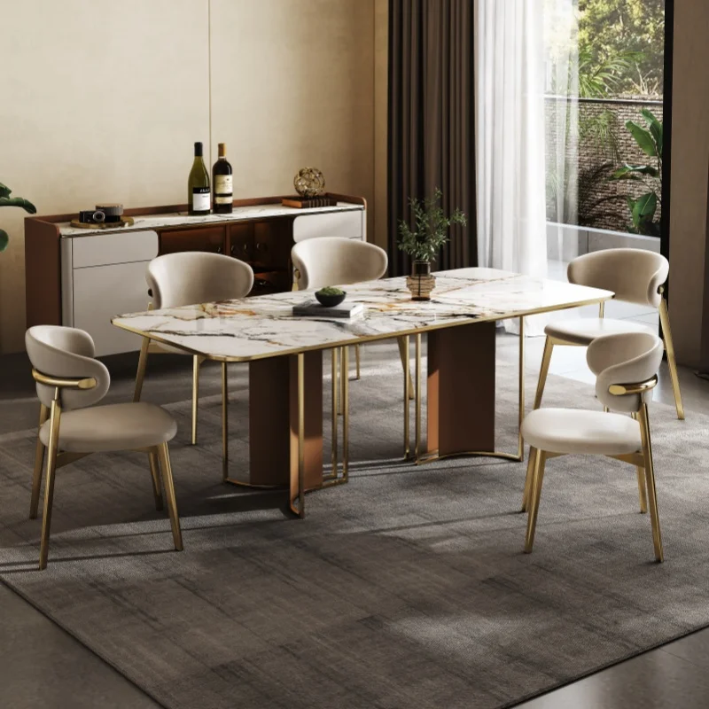 

Metal Designer Dining Chairs Vintage Vanity Throne Dining Chairs Stoot Restaurant Ergonomic Sillas Para Comedor Home Furniture