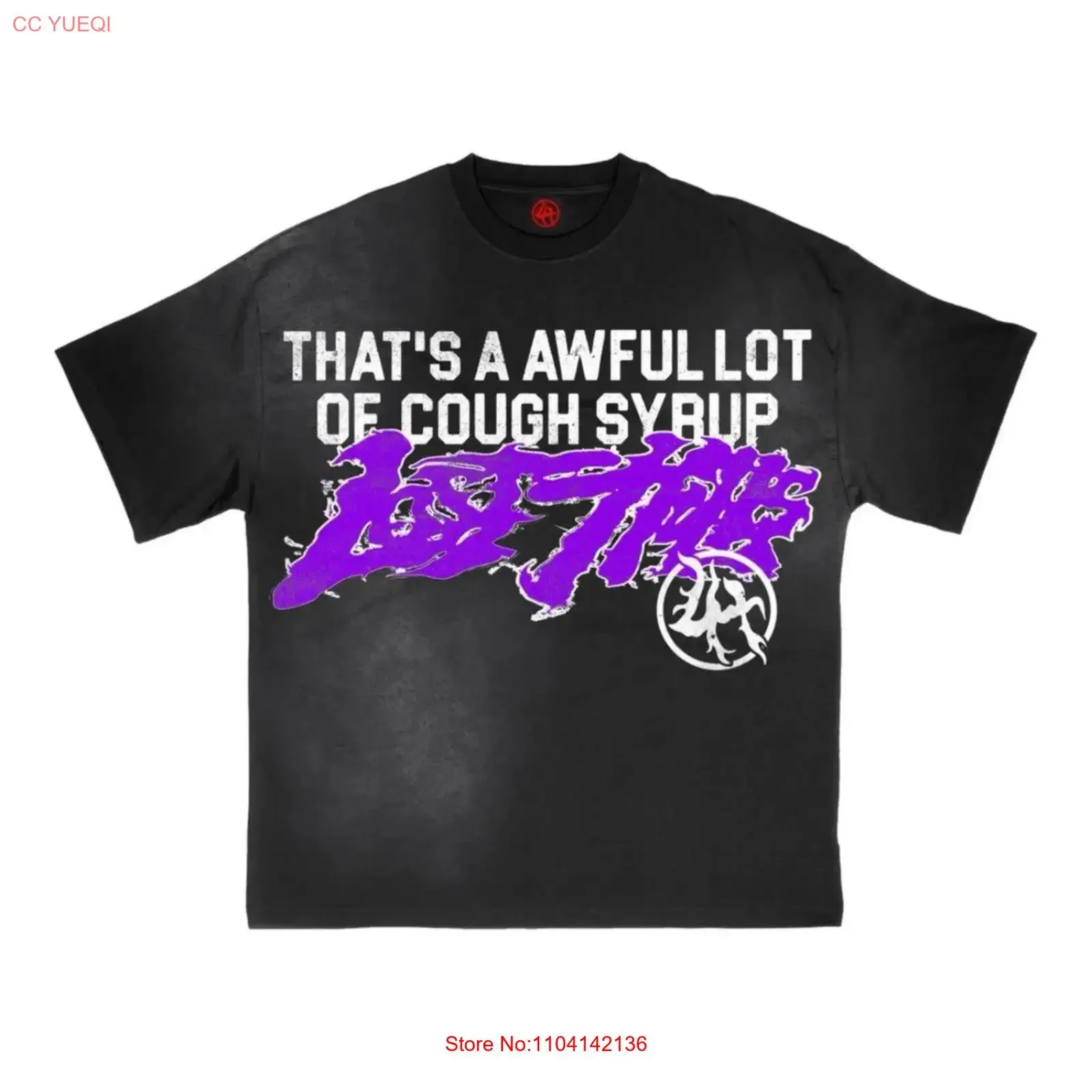 Футболка Lost Hills x ALOCS V1 в винтажном черном цвете, мужская, размер XL, винтажная, с эффектом потертости, унисекс, удобная, универсальная, с графическим принтом.