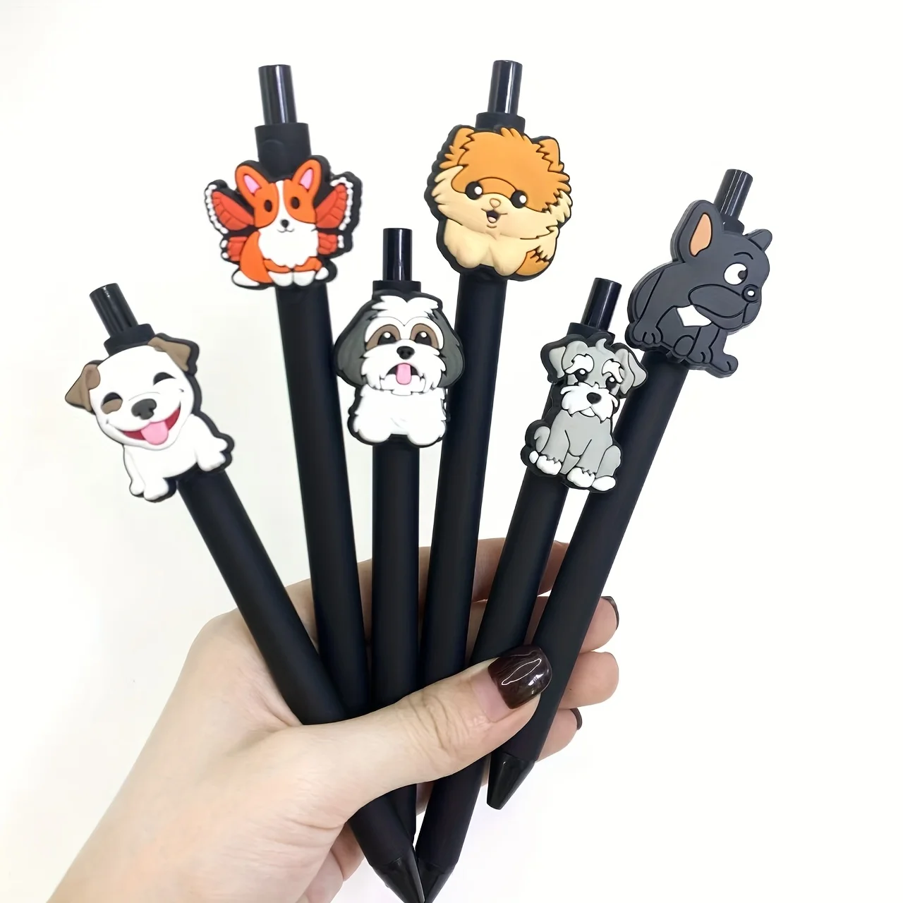 

15Pcs/20Pcs Animal Dog Series Press Ballpoint Pen Happy Dog Pattern Patch Pen Office and Learning Special Writing Pen