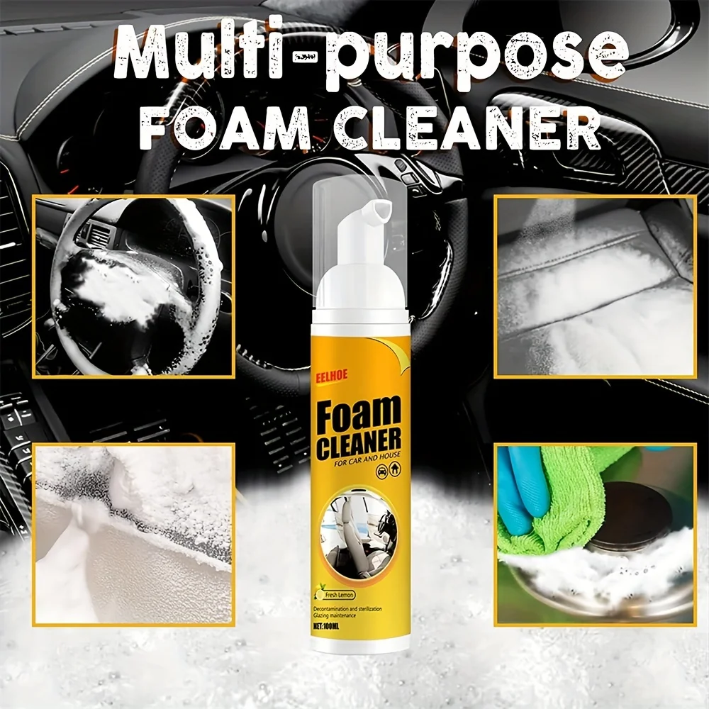 30/60/100ML Spray Foam Cleaner Leather Curing Agent Bubble Cleaning Spray Car Interior Wash Maintenance for Auto Home Use MG