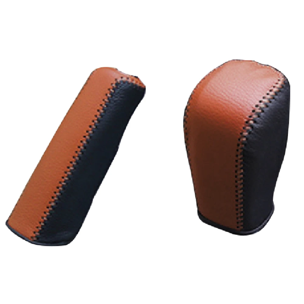 Leather Gear Shift Knob Collars Hand Brake Cover for Toyota Land Cruiser Prado 150 2010 - 2020 Accessories