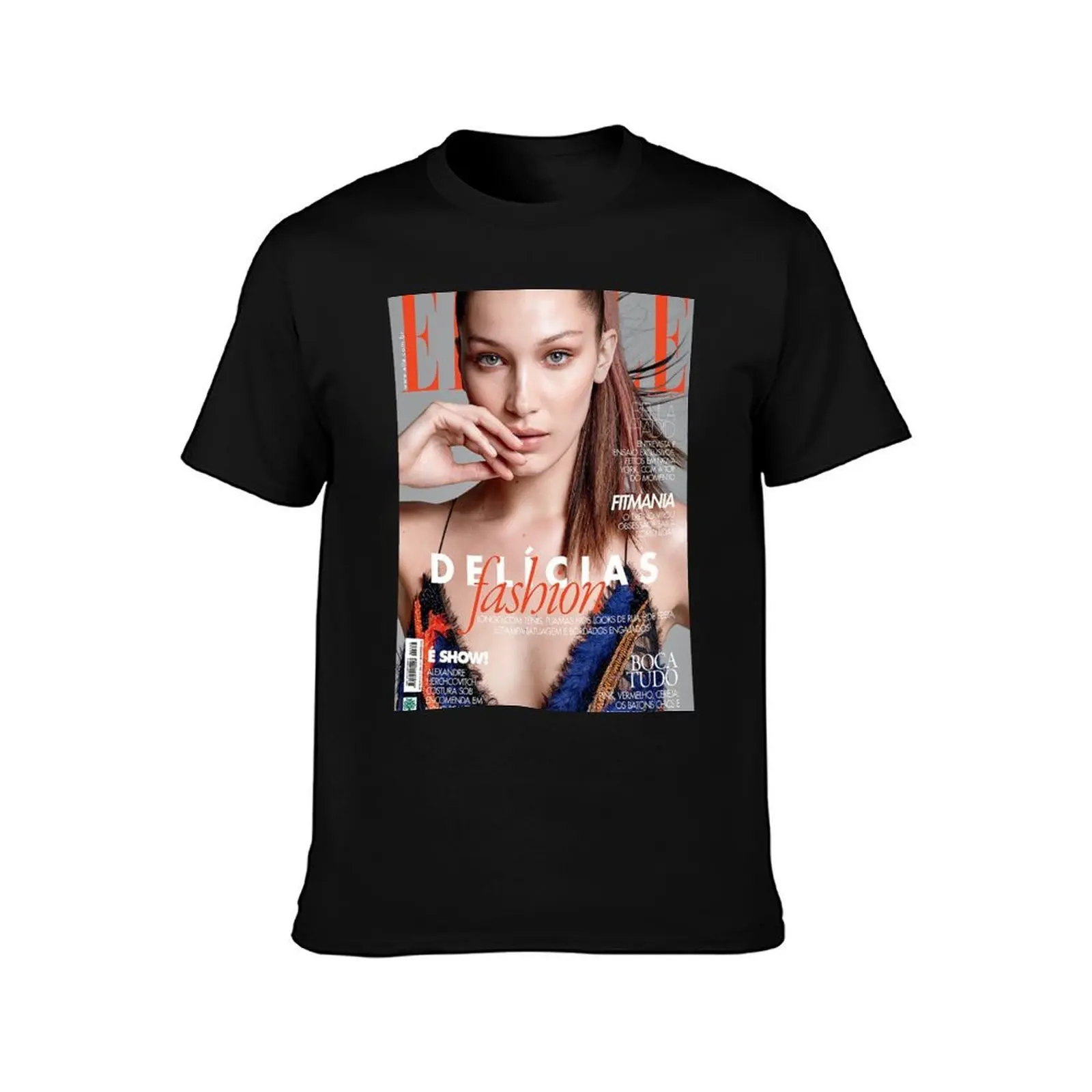 Bella Hadid Elle Magazine Cover T-Shirt Thanksgiving Casual Tee T-Shirt