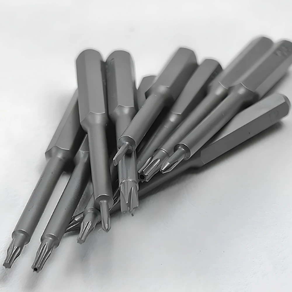 Solid Plum Blossom Screwdriver Head T3 T6 T10 T20 T30 T50 Electric Screwdriver Head Length 50/65/75mm Hexagonal Handle Wrench