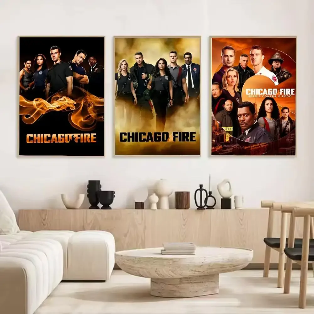 TV Series Chicago Fire Painting Calligraphy Stylish Canvas Poster Wall Art for Living Room Bedroom Cafe Office Decor Gift