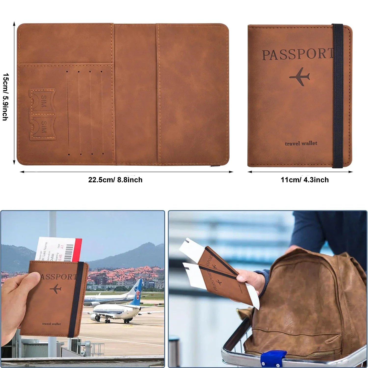 Passport Holder for Travel Essentials  Passport Wallet Cover Case for Travel  Accessories,Passport Book Holders for Women/Men view 6