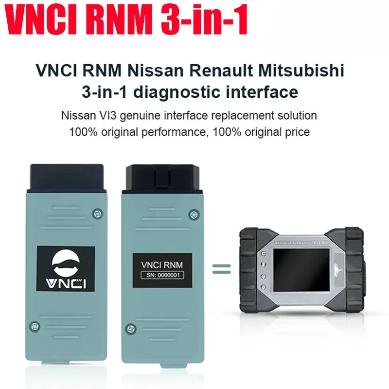 

VNCI RNM 3-в-1 для Nissan/Renault/Mitsubishi, автоматический диагностический интерфейс, имббилайзер, инструмент для программирования расчета