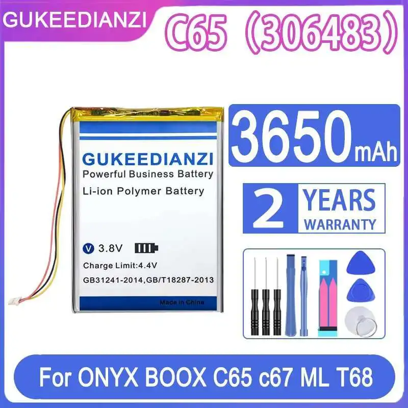 

Efficient 3650mAh E-Book Battery for ONYX BOOX C65 c67 ML T68