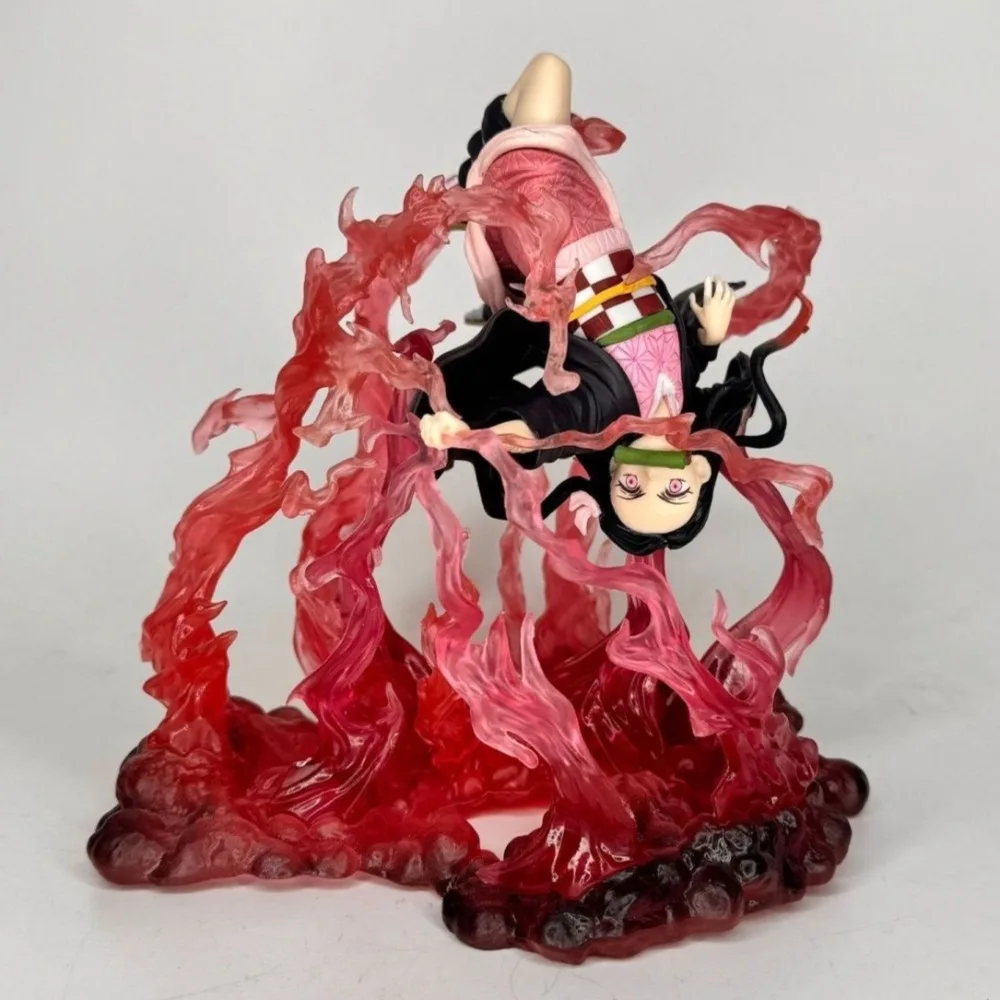 16cm/6.29in Anime Demon Slayer Figure Kamado Nezuko Action Figures Pvc Statue Desktop Ornamen Collection Model Toys Gifts view 3
