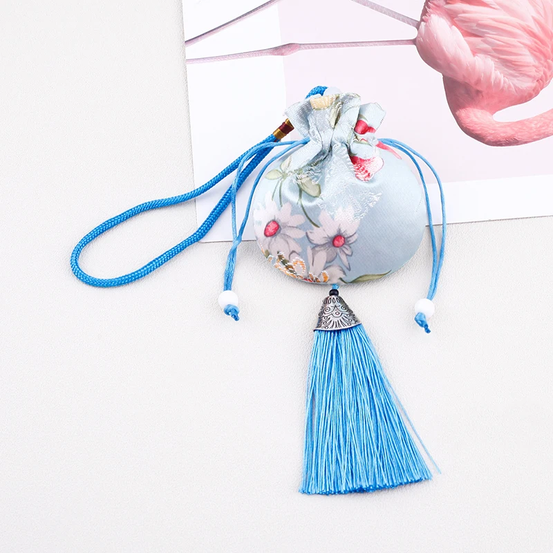 Chinese Style Brocade Embroidered Bag Embroidery Sachet Cloth Pouches Tassel Pendant Drawstring Bag For Jewelry Gift Bags