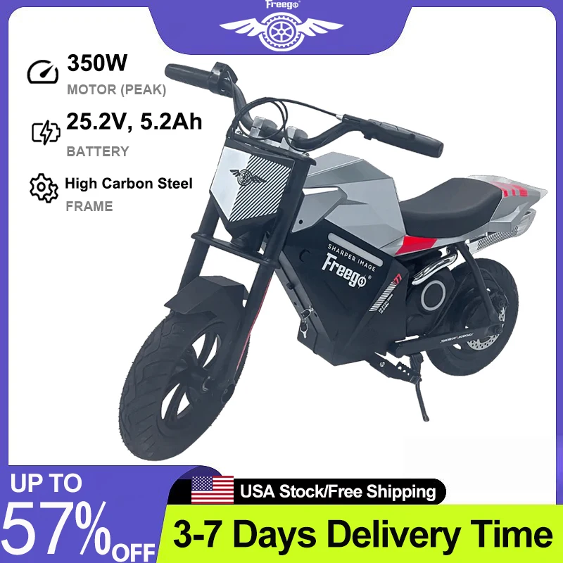 

Freego K1 Kids Electric Dirt Bike Motorcycle 15.5MPH Fast Speed 10 Miles Long-Range Motorbike with Rear Motor Electric Bicycle