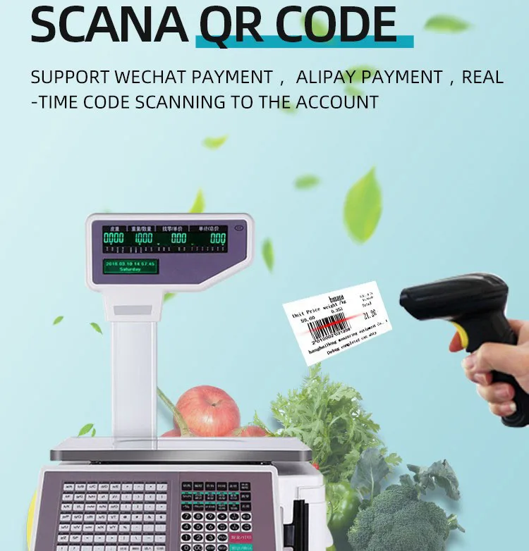 30KG Electronic Scale English Version of Electronic Scale Barcode Label Printing  Adhesive Label Scale