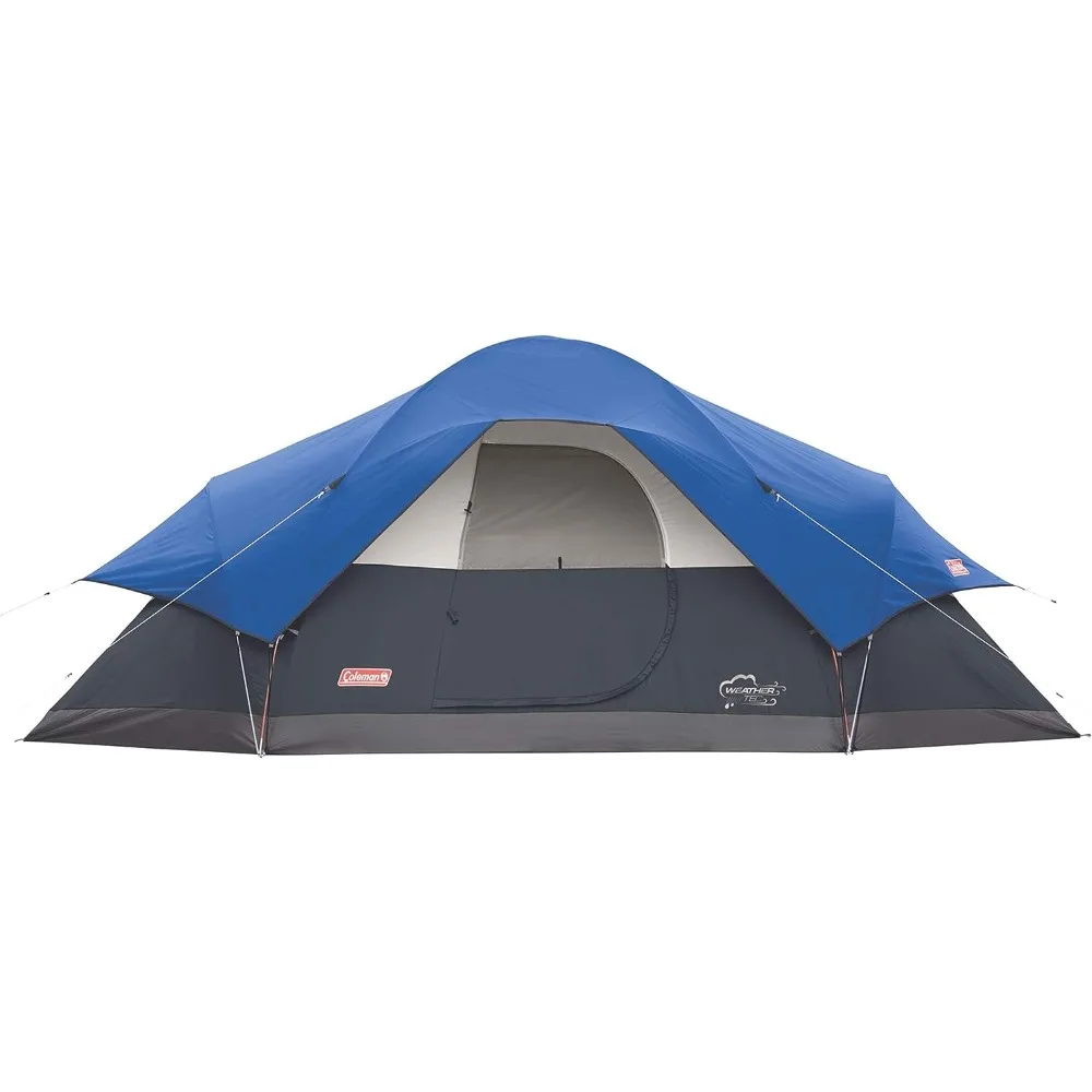 Red Canyon 8-Person Camping Tent, Weatherproof Family Tent Includes Room Dividers, Rainfly, Adjustable Ventilation