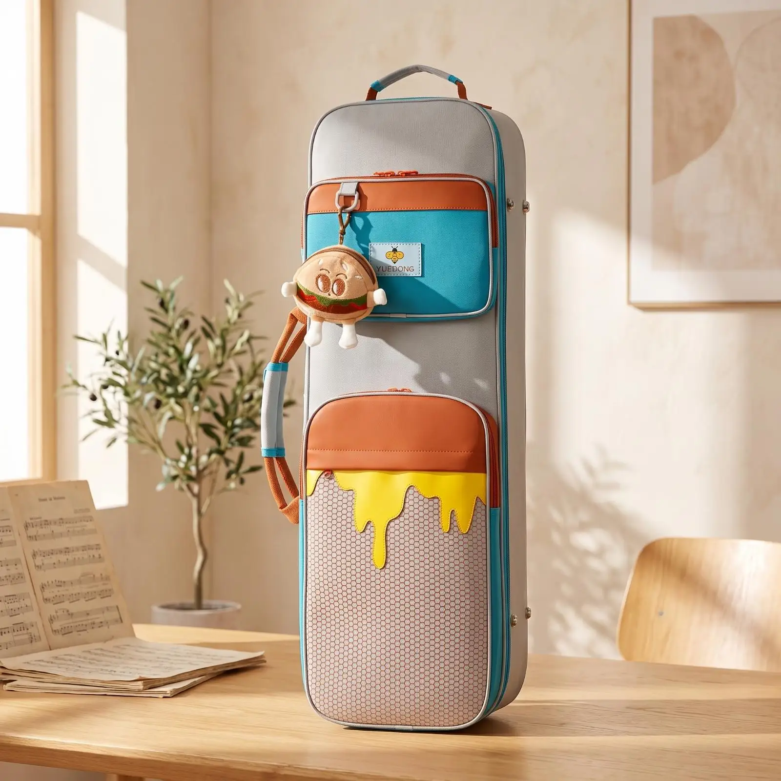 Full Size Violin Case with Backpack Straps and Two Zippered Compartments for Essential Music Accessories