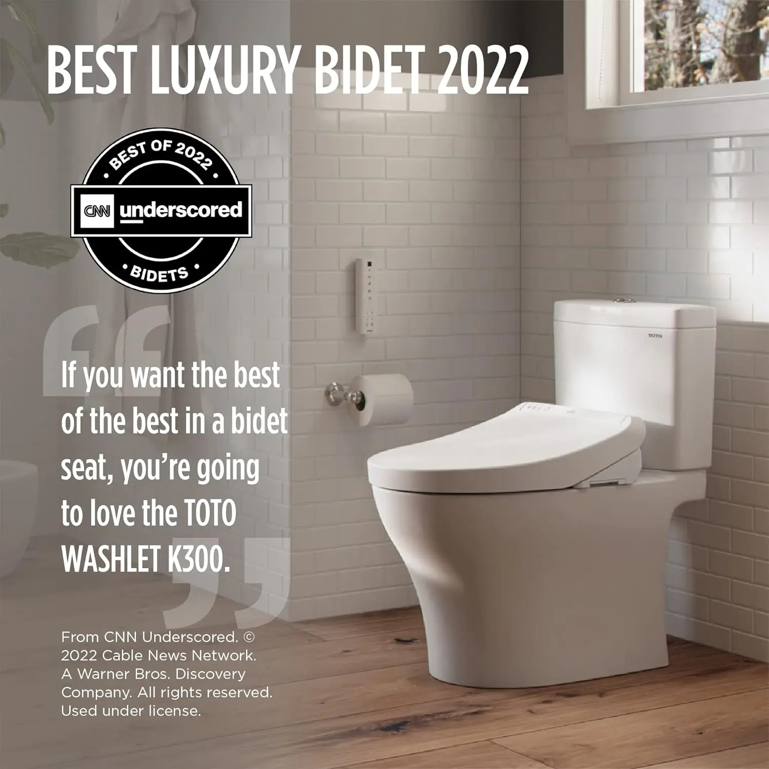 SW3036R#01 WASHLET K300 Electronic Bidet Toilet Seat, Cotton White