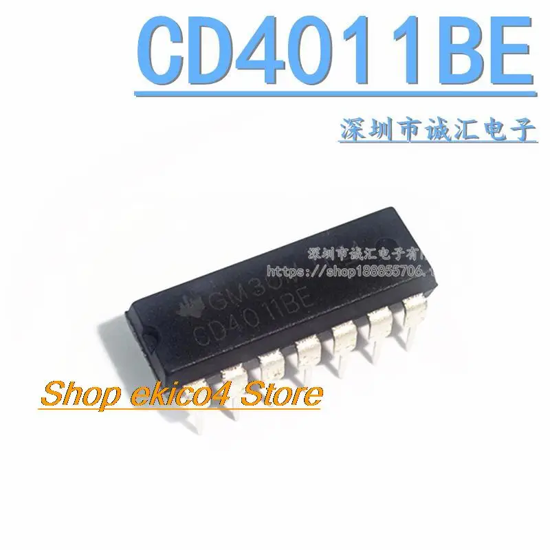 10pieces Original stock  CD4011BE DIP14 2 IC