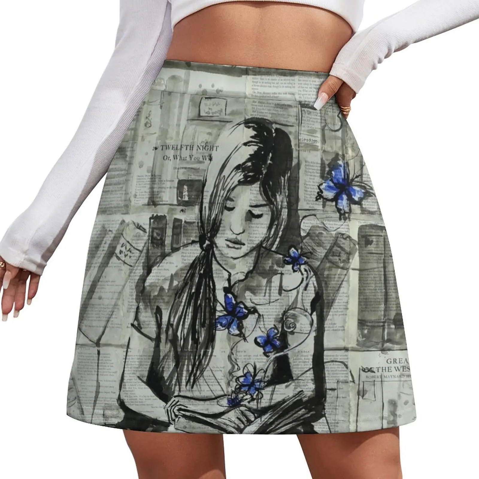 

Lost In Words Mini Skirt skirts for womans japanese kawaii clothes Short skirts Sexy mini skirt