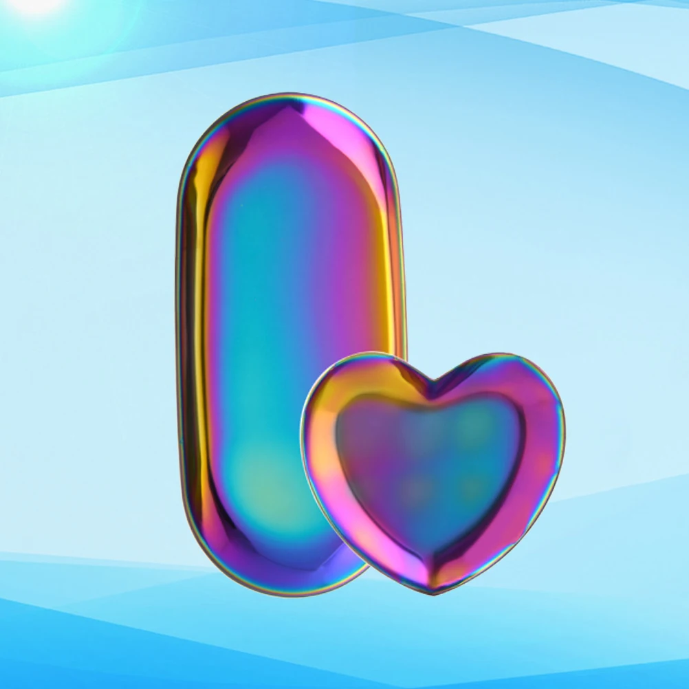 مجموعة واحدة من صينية أدوات تزيين الأظافر الصغيرة من الفولاذ المقاوم للصدأ لصالونات التجميل المنزلية ومستلزمات التخزين ومنظم العداد #4