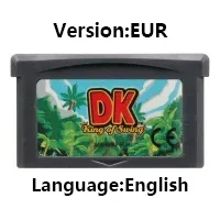 GBA 32-Bit-Videospielkassette Konsolenkarte Mario Donkey Kong Wario Serie Golf Tennis Party Superstar Saga für GBA