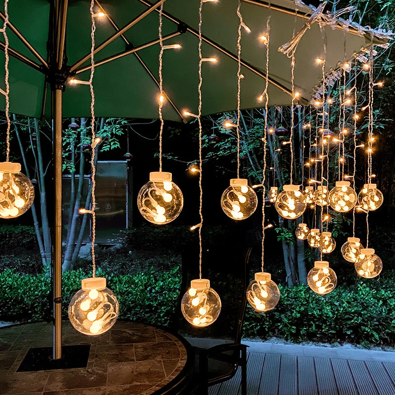 Led String Light Outdoor Connectable Flashing Wedding Christmas Hotel Hall Decoration Icicle Curtain solar diwali Lights