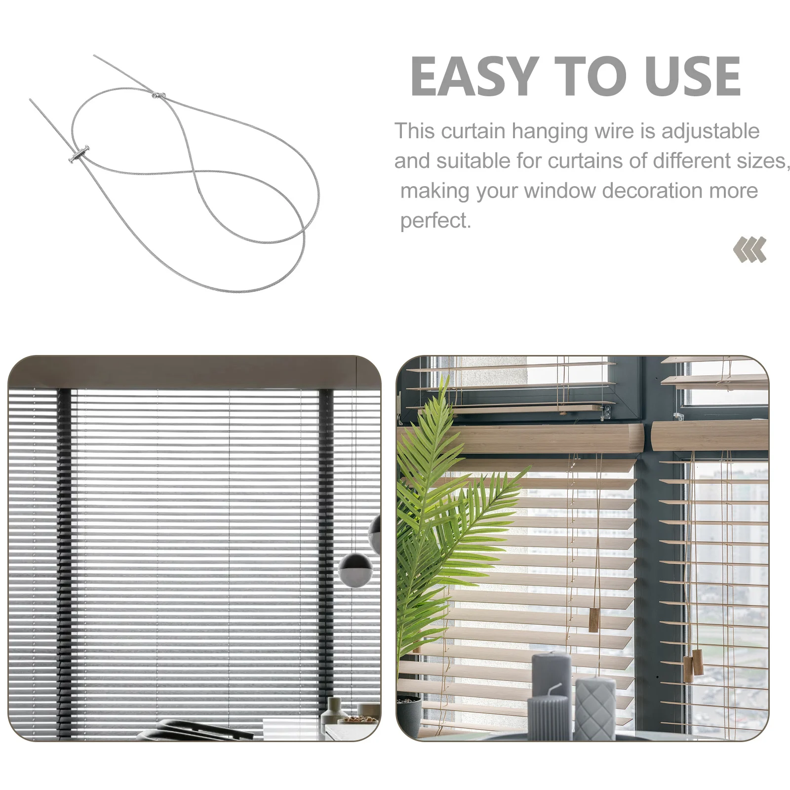 1 قطعة مجموعة أسلاك تعليق الستارة نظام كابل فولاذي قابل للتعديل ثقب مزدوج دائرة مقاومة للصدأ متينة للستائر سلسلة ضوء