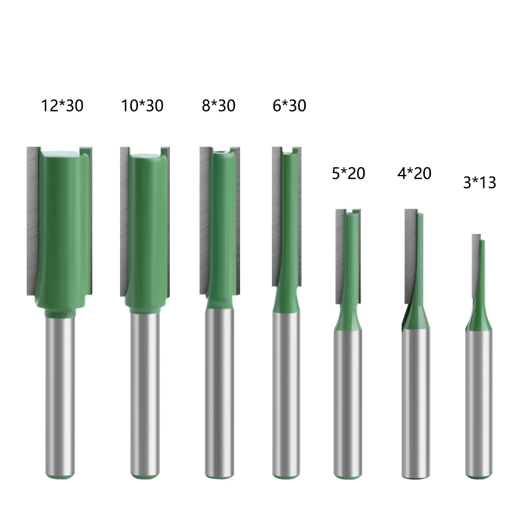 LAVIE 7pcs 6mm Shank Single Double Flute Straight Bit Milling Cutter For Wood Tungsten Carbide Router Bit Woodwork Tool MC06021