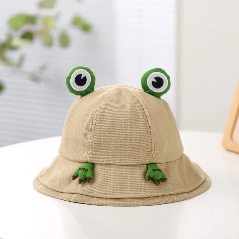 1Pc Small Frog Fisherman Hat Women\'s Personalised Sweet Hat Leisure Wild Trend Breathable Outdoor Sunscreen Sun Accessories