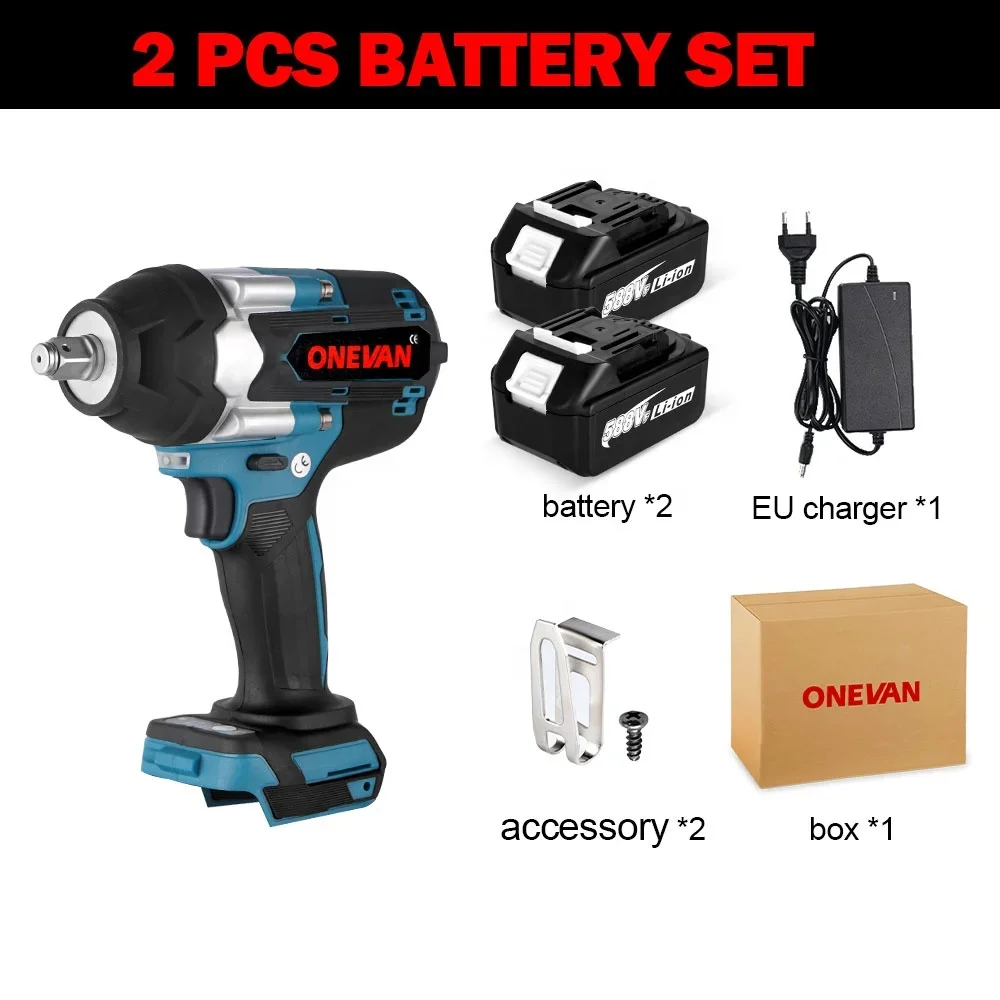 1800N.M High Torque Brushless Electric Impact Wrench Screwdriver 3Gear Cordless Wrench Power Tools