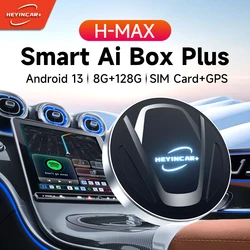 2024 New HEYINCAR Ai Box Android 13 Led Wireless CarPlay Android Auto Smart Tv Box QCM For Youtube Netflix Car Accessories