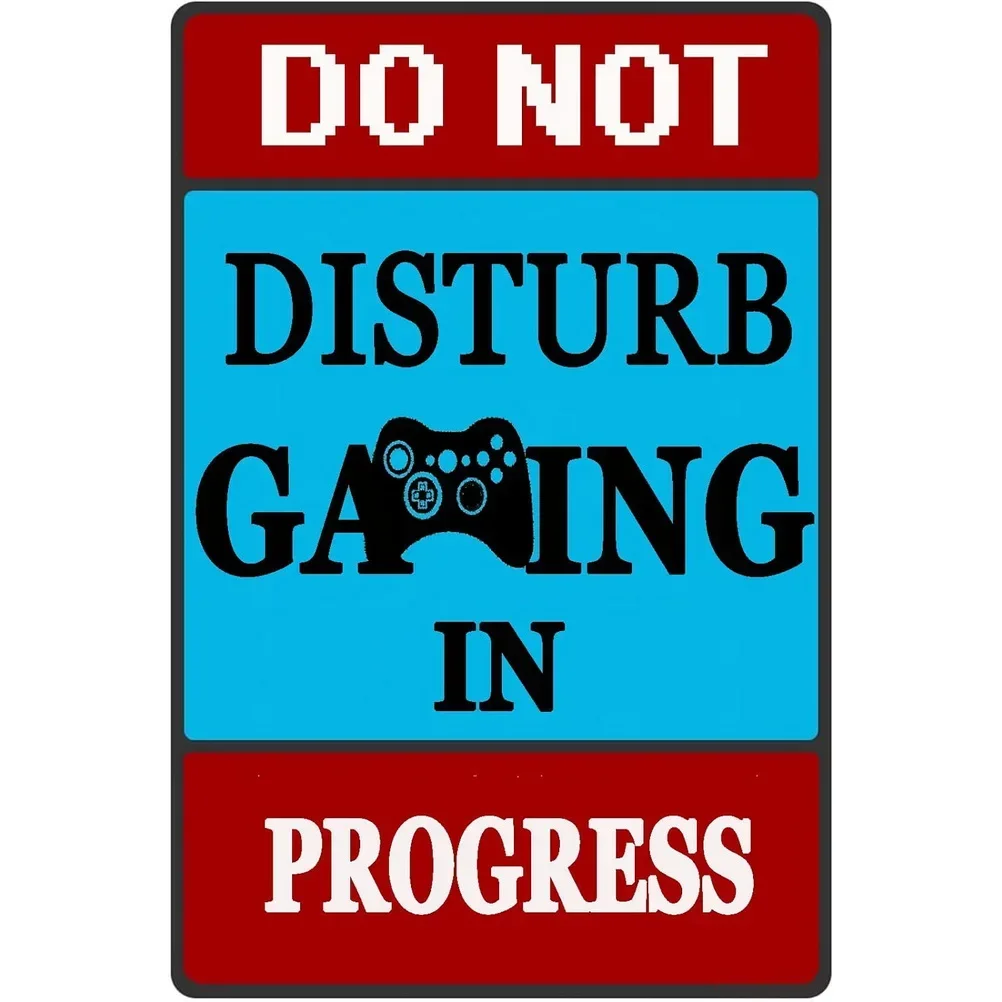 Metal Tin Signs Keep Out Gamer At Work Wall Decoration Plaque Art Poster Iron Painting for Man Cave Home Cafe Game Room Club Bar