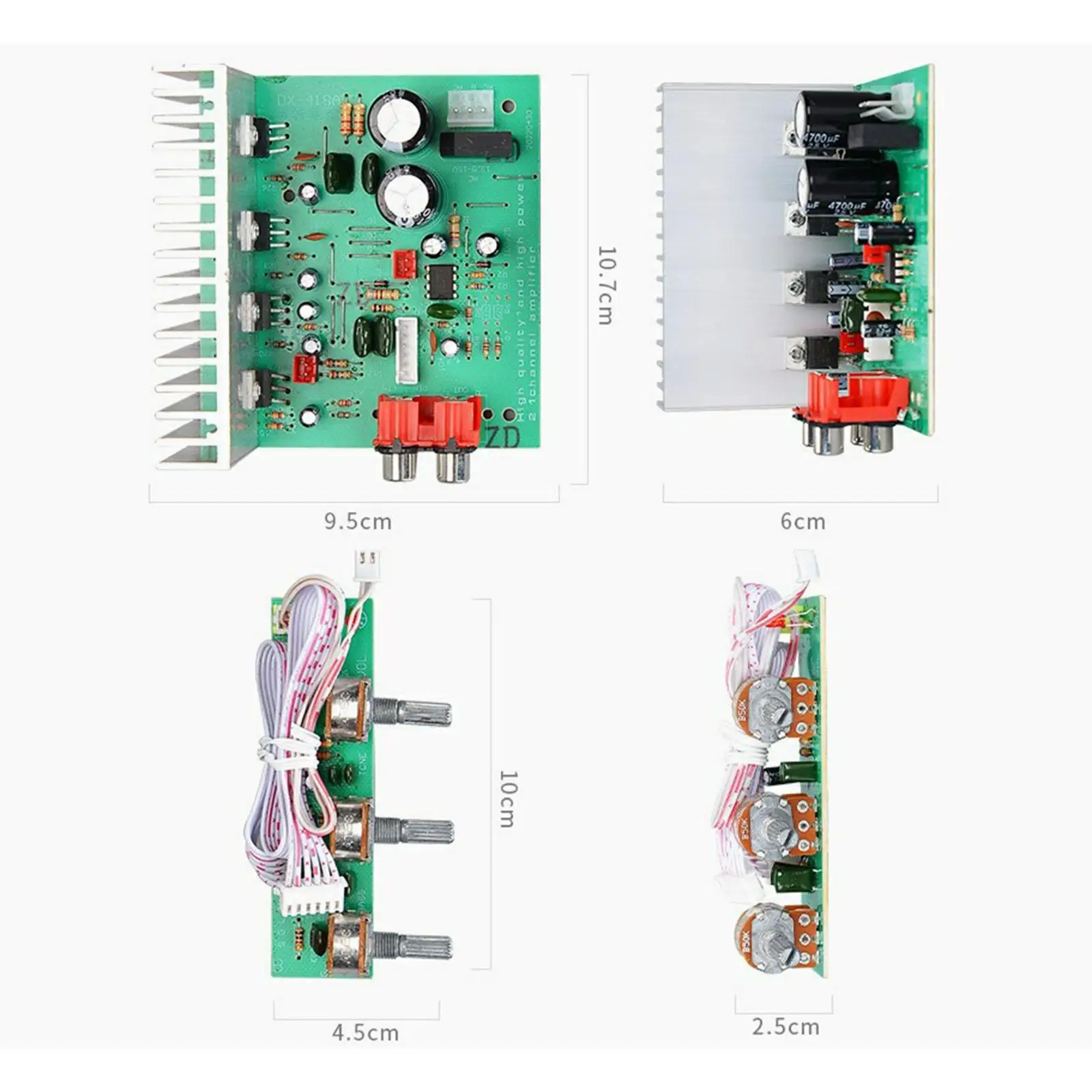 Power Amplifier Board Premium Audio Equipment with Treble and Bass Control with Heat Sink for Sound System Home Theater Speakers