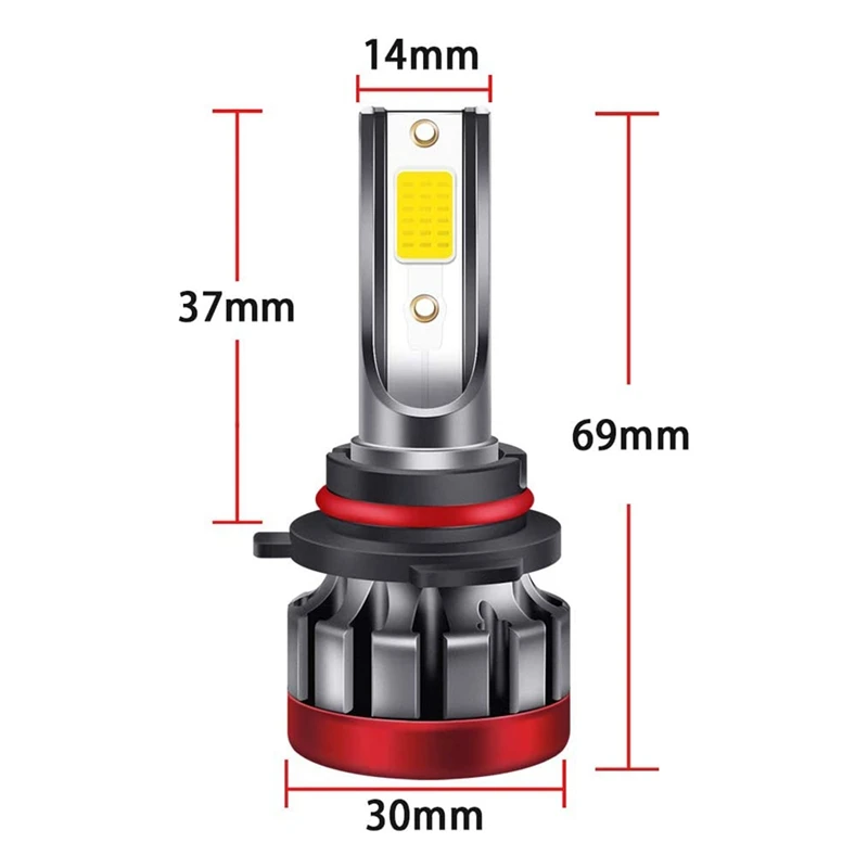 Bombilla LED antiniebla, luz amarilla de 3000K, 55W, 3600 lúmenes, Chip DOB, reemplazo extremadamente brillante, resistente al agua