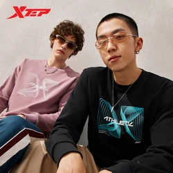 Xtep Hoodies Men's Comfortable Causal Long Sleeve Sweatshirt For Men Soft Warm Simple Patterns Fashion Male Tops 877329920040