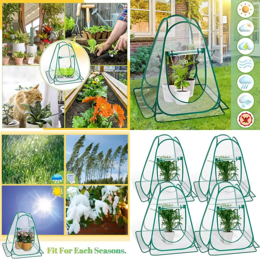 

Compact Outdoor/Indoor Greenhouse Kit, 4-Piece PVC Mini Garden House, Ideal for Plants & Flowers