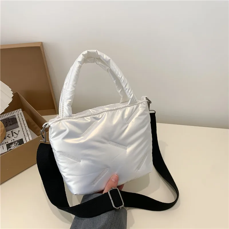 Fashion Down Cotton Top-handle Bags Soft Nylon Handbags Designer Crossbody Bags For Women Small Casual Tote Shoulder Bag