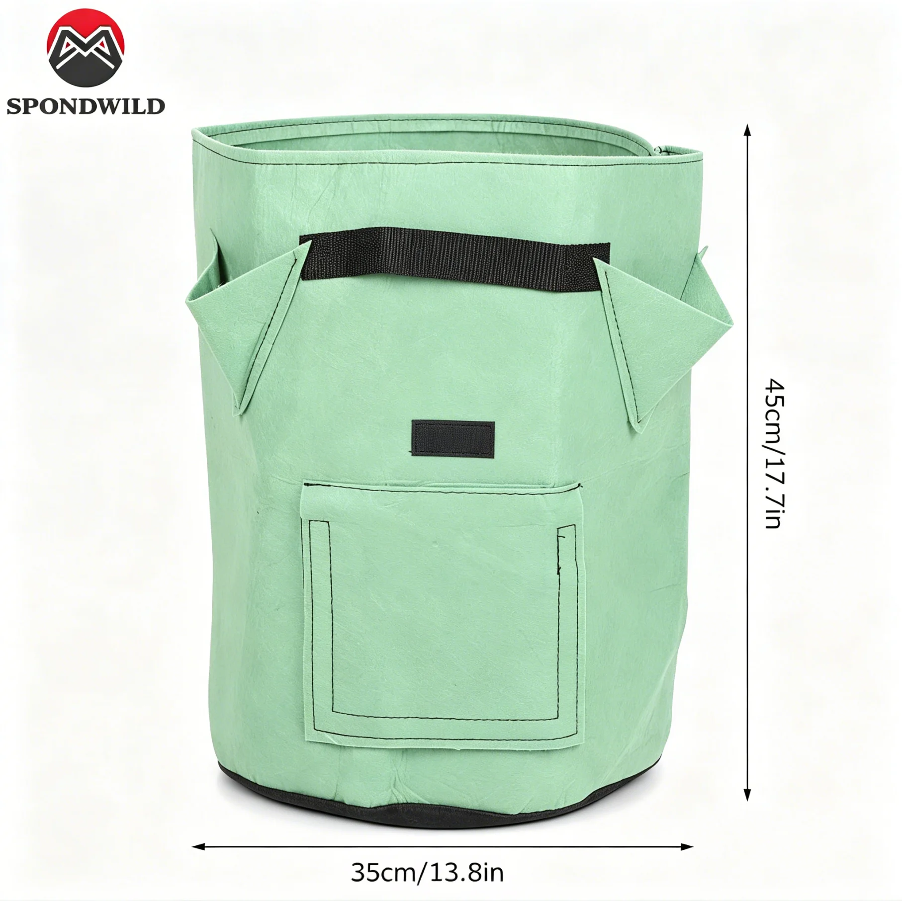 10 Gallon Felt Plant Grow Bag with 4 Pockets & 2 Access Doors, Washable Reusable Easy‑Move Planter for Strawberries, Vegetables
