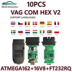10pcs Multi-language HEX V2 VAG 22.3.1 Version ATMEGA162 PCB 16V8 FT232RQ Scanner VAG Tool For VW/AUDI/Skoda Free Shipping