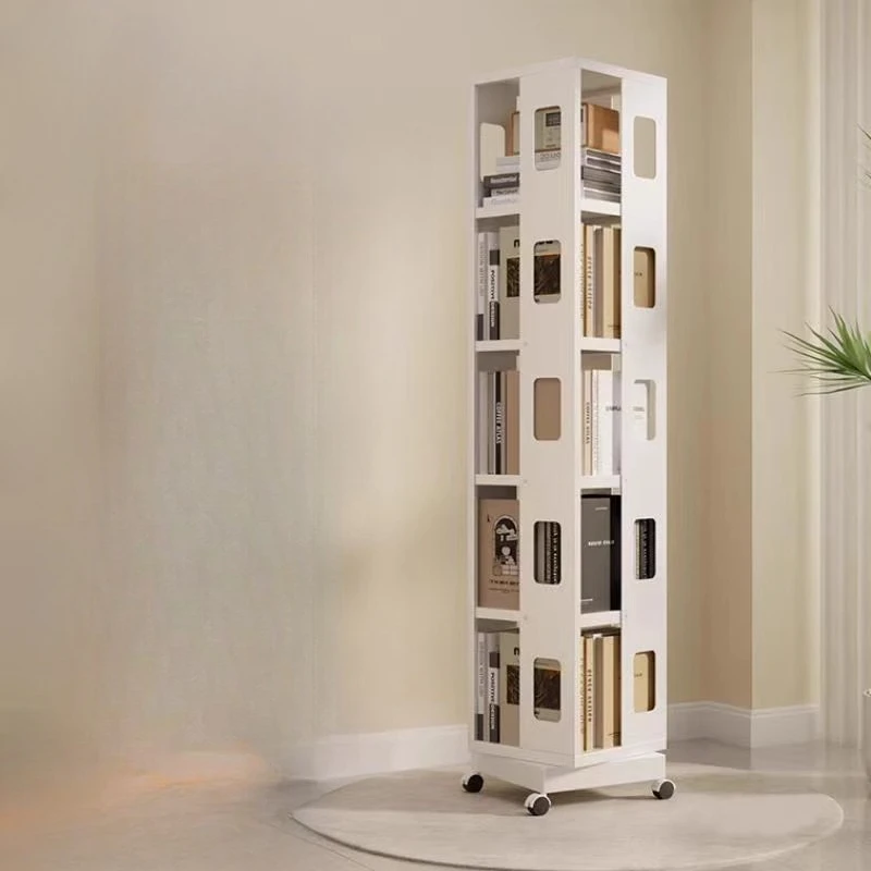 

Adjustable Bookshelf 360 Degree Rotating Bookcase Rotating Bookshelf Steel Movable Living Room Shelf Children's Bookcase