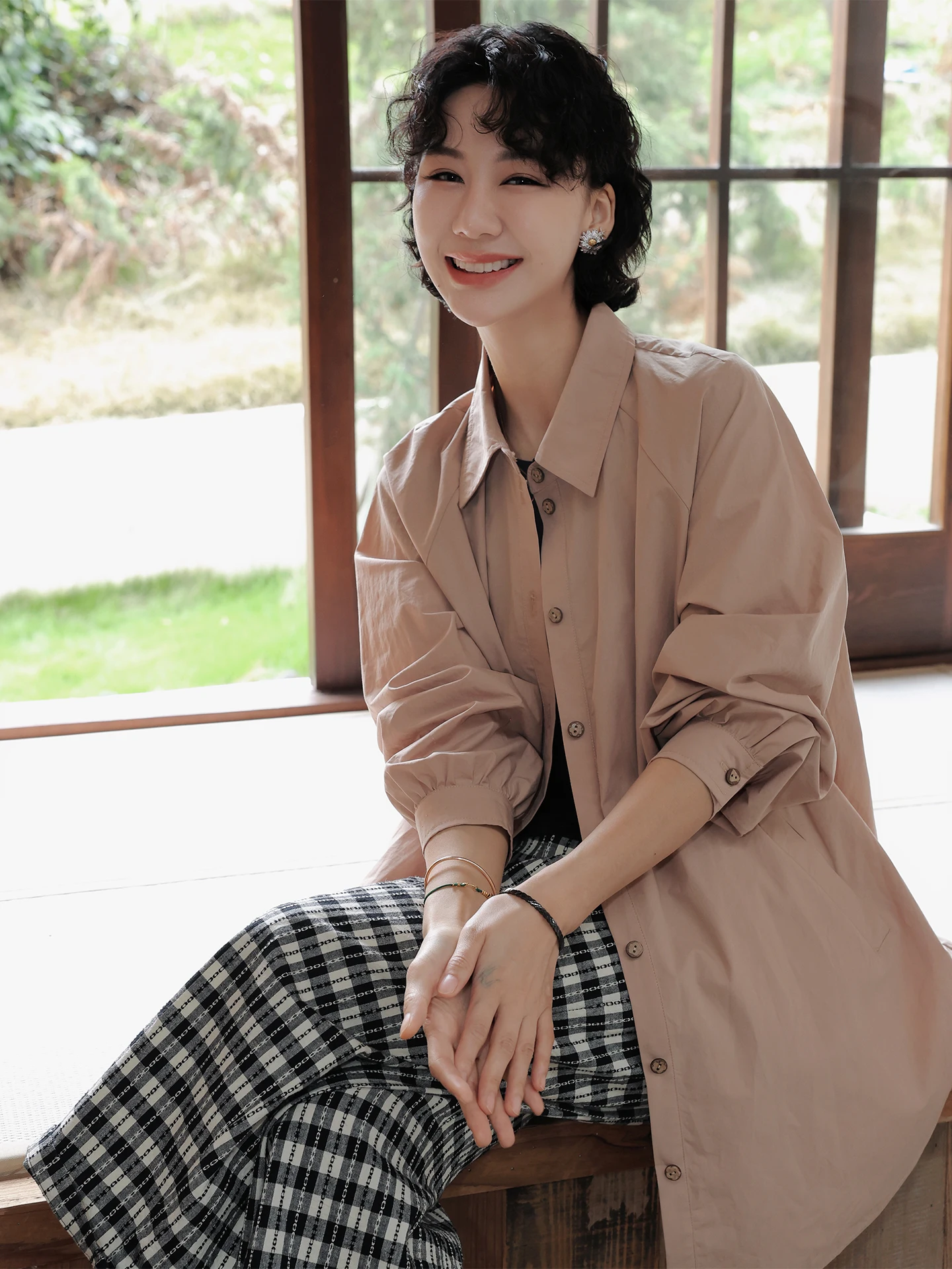 

TT Orange through the Years Mid-Length Lantern Sleeve Shirt Fashionable Vintage Thin Spring Outerwear Women's Cotton...