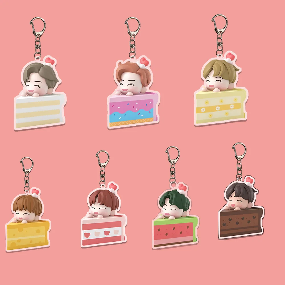 KPOP Idols INS Style Keychain Creative Cake Accessories Keyring Pendant Renjun Haechan Chenle Jisung Bag Decoration Fans Gift